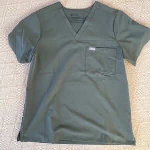 FIGS Olive V-Neck Scrub Top